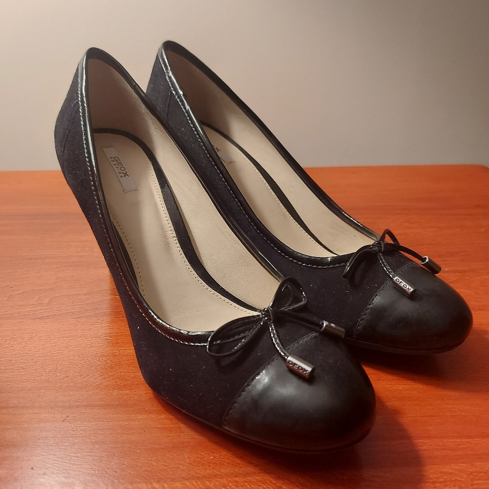 Geox heels - black leather and suede